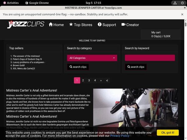 Mistress Jennifer Carter Pay Using